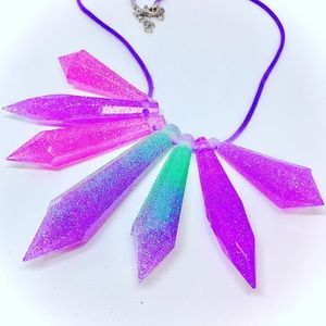 Purple and Pink Crystal Necklace